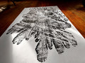 Handmade Hardwood Tree Print 18x24 with saw marks