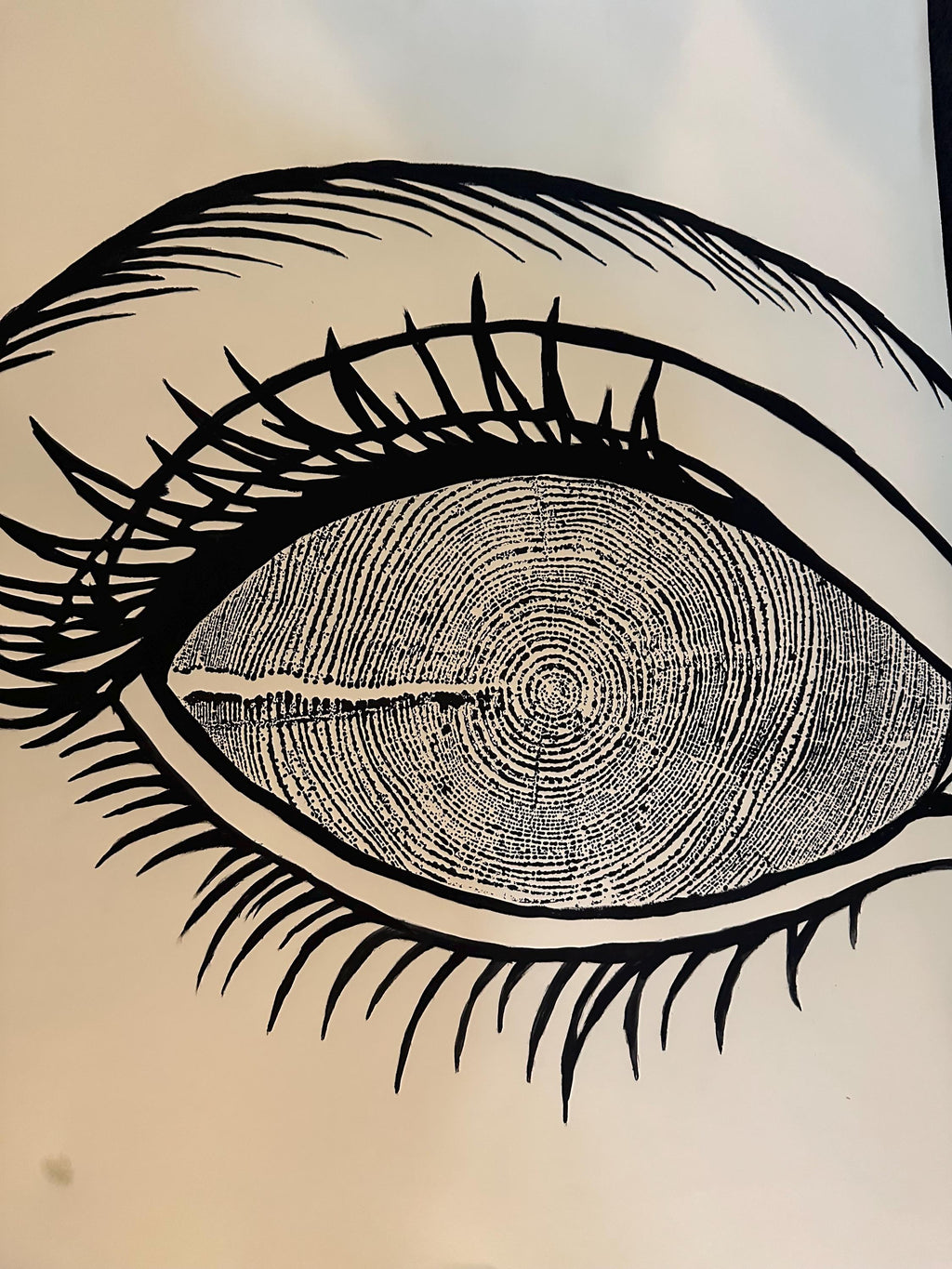 Redwood Tree Ring Eye-Ball Print 18x24 (Original Handmade)