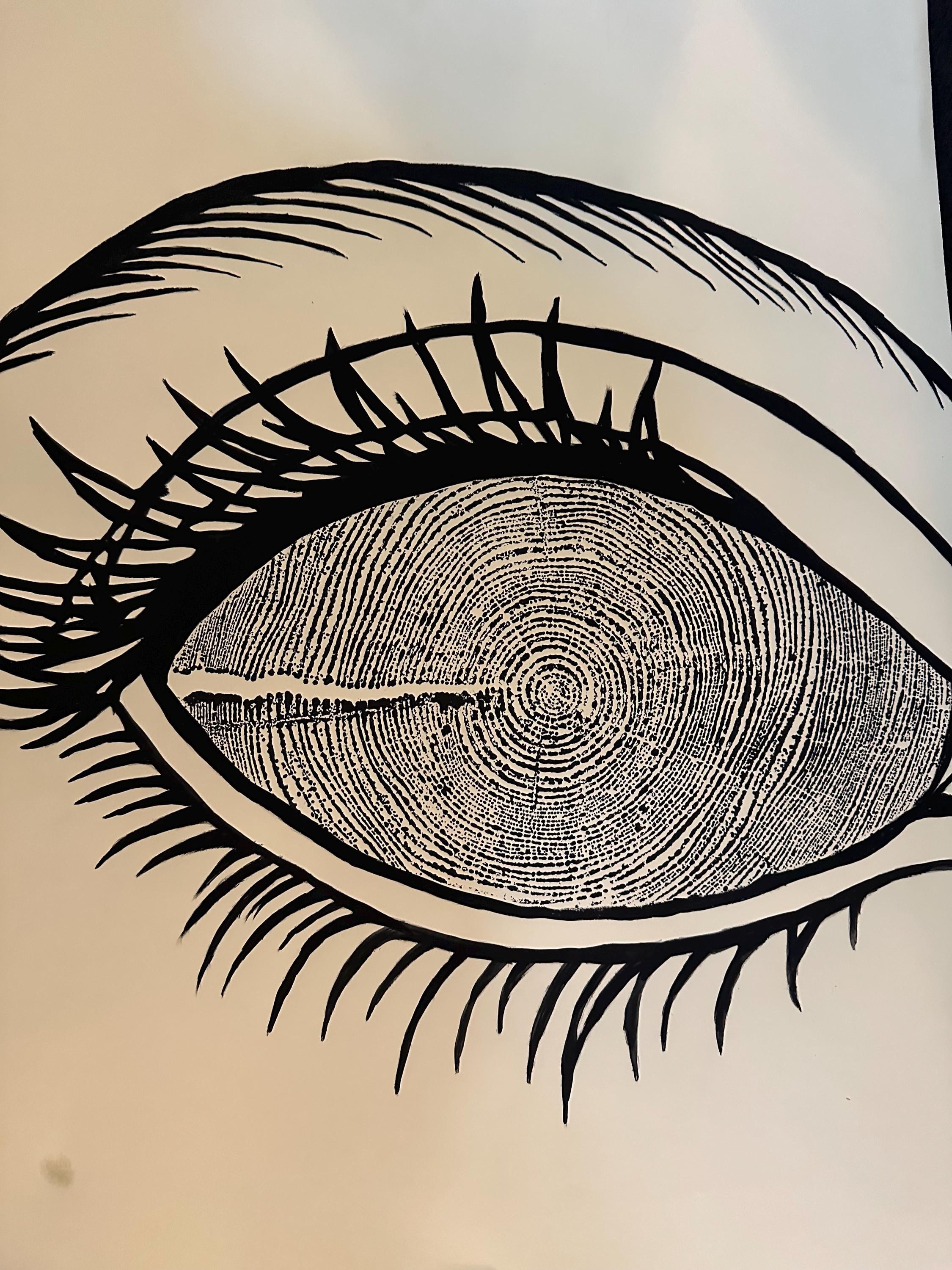 Redwood Tree Ring Eye-Ball Print 18x24 (Original Handmade)