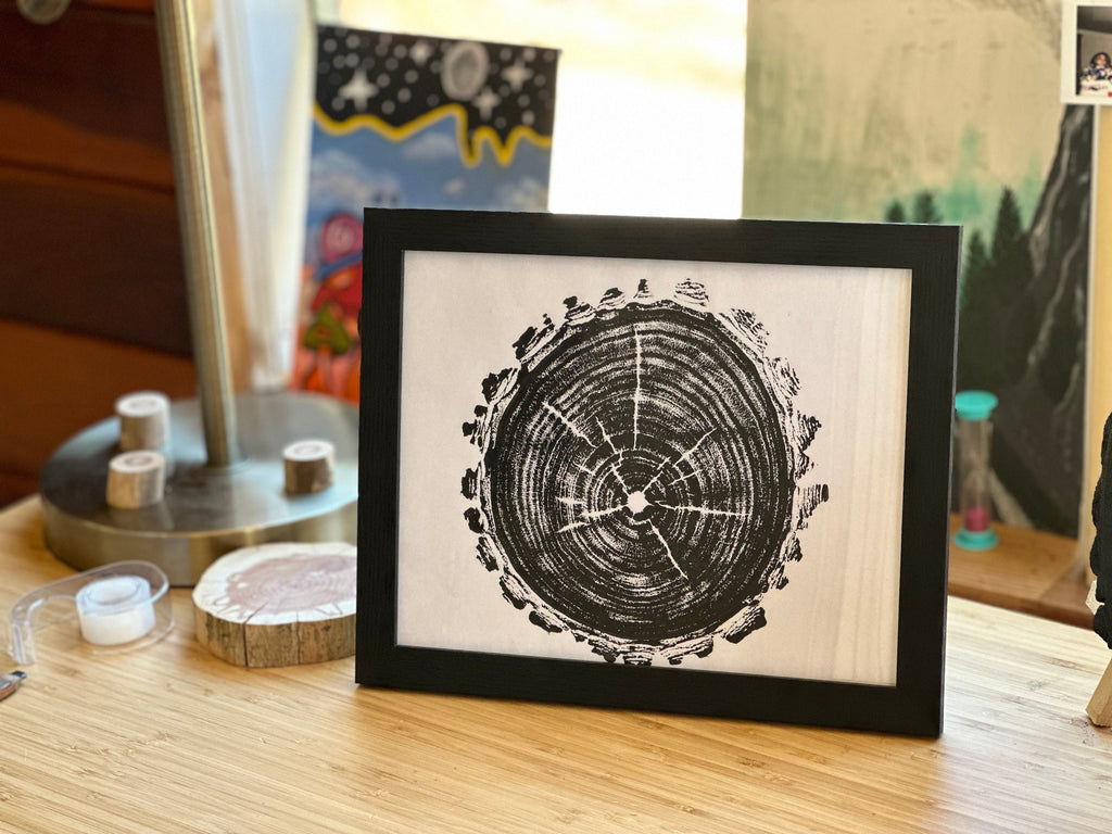 Handmade Black Maple Tree Print 9x12
