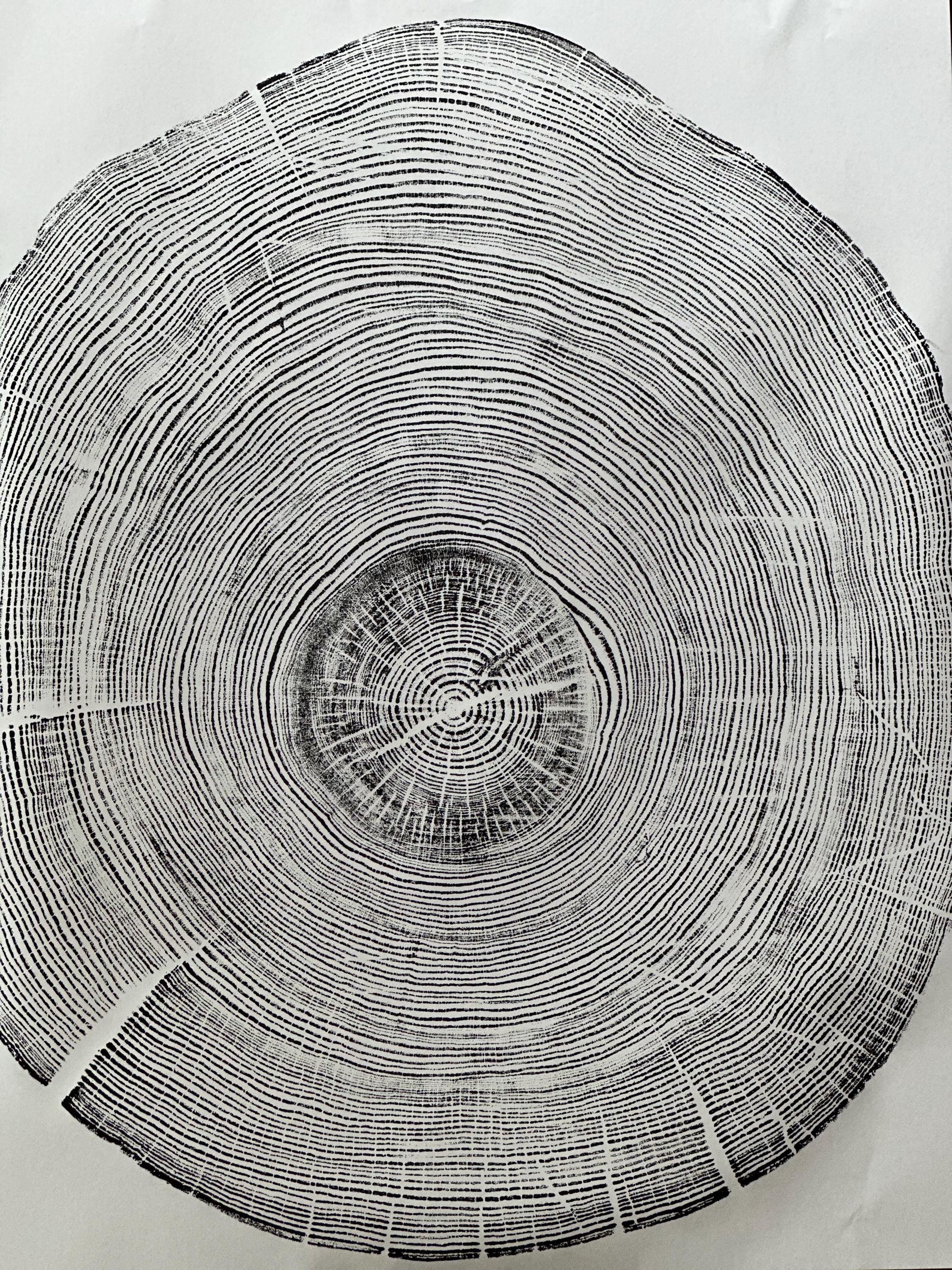 Handmade Ponderosa Pine Tree Print 18x24
