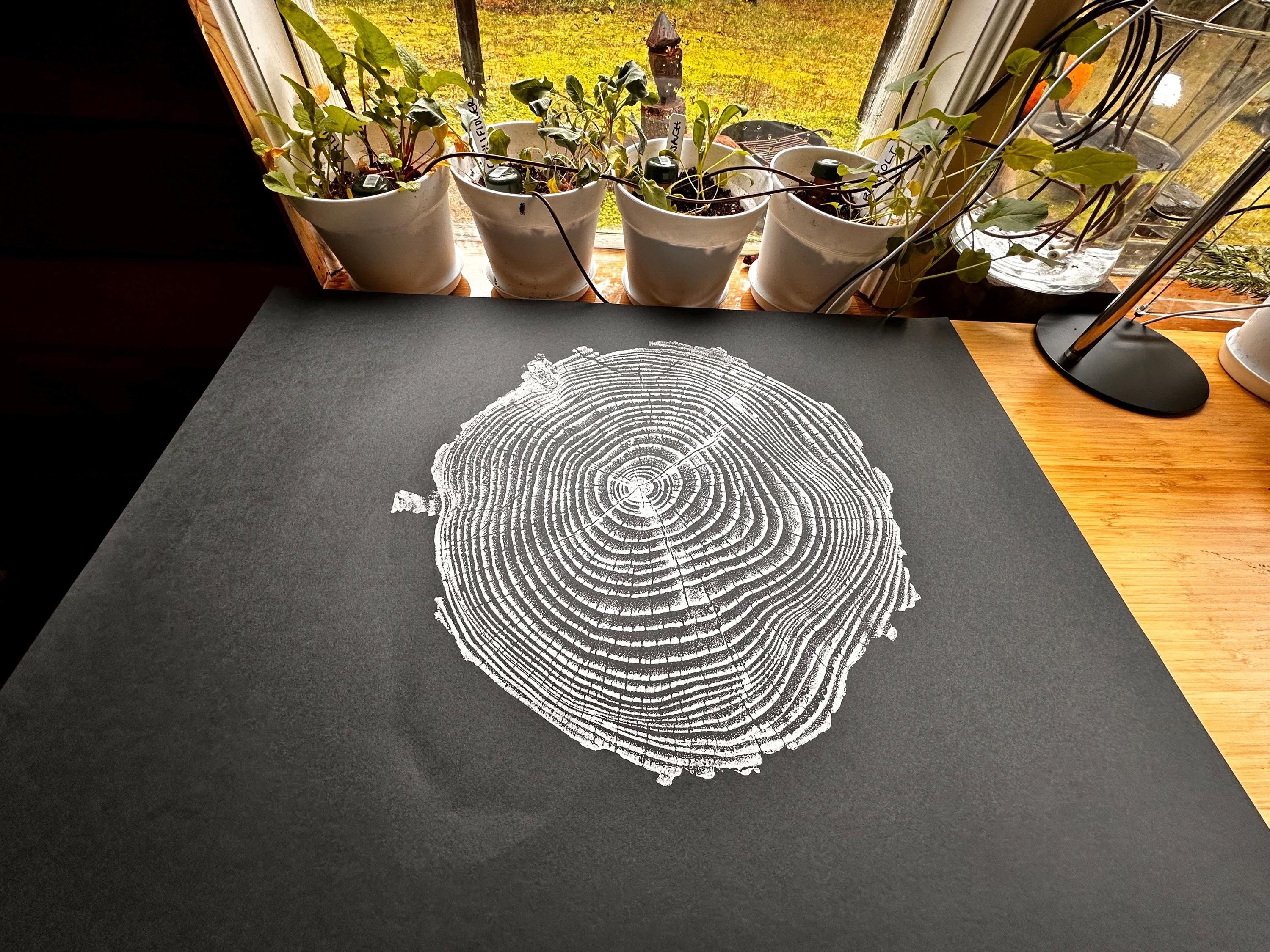 Handmade Coastal Pine Tree Print 18x24