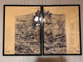 Handmade Redwood Grain Relief Prints, Set of 2 (18x24)
