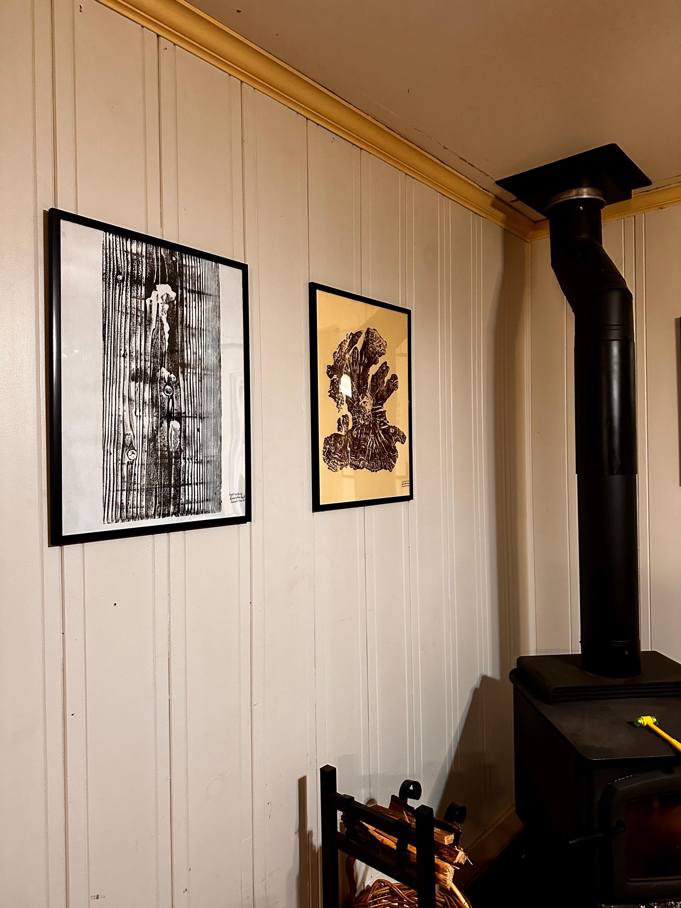 Handmade Redwood Relief Print 18x24 (with grain)