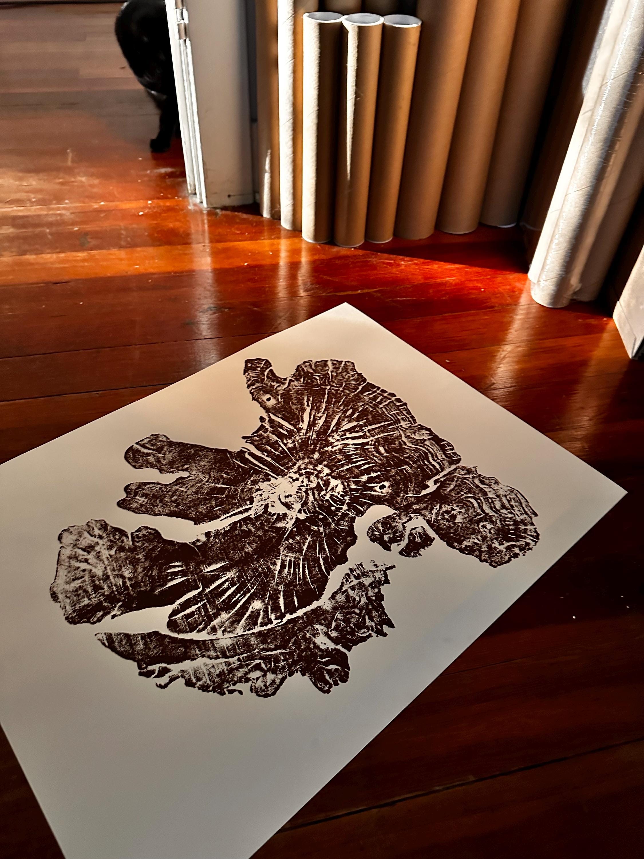 Handmade Olive Wood Tree Print 18x24