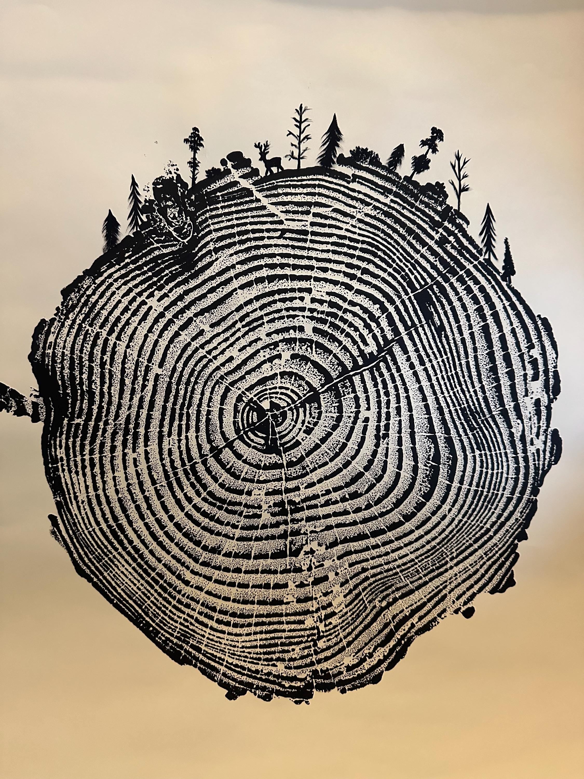 Handmade Coastal Pine Tree Print 18x24 (Forest Themed)