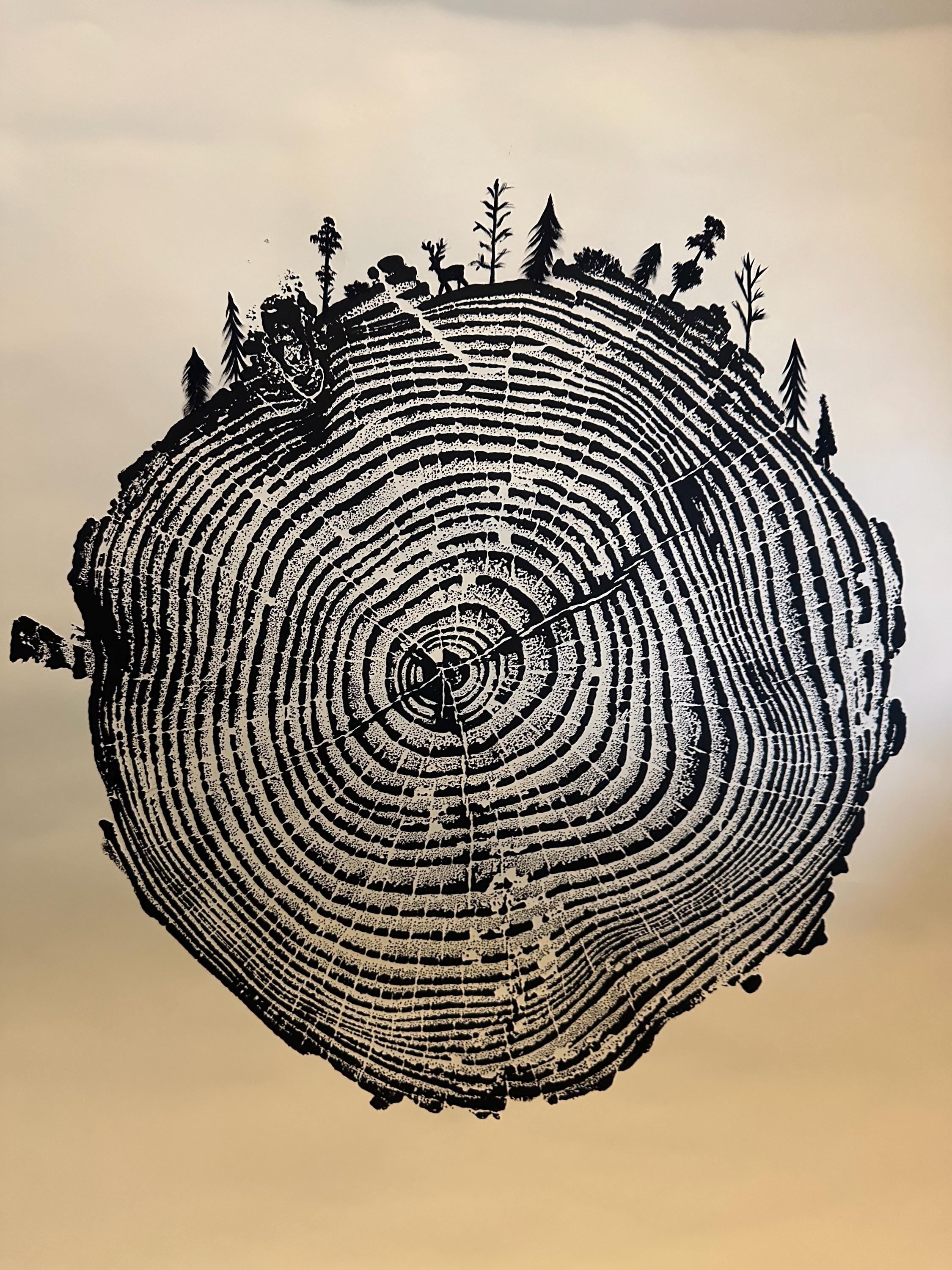 Handmade Coastal Pine Tree Print 18x24 (Forest Themed)