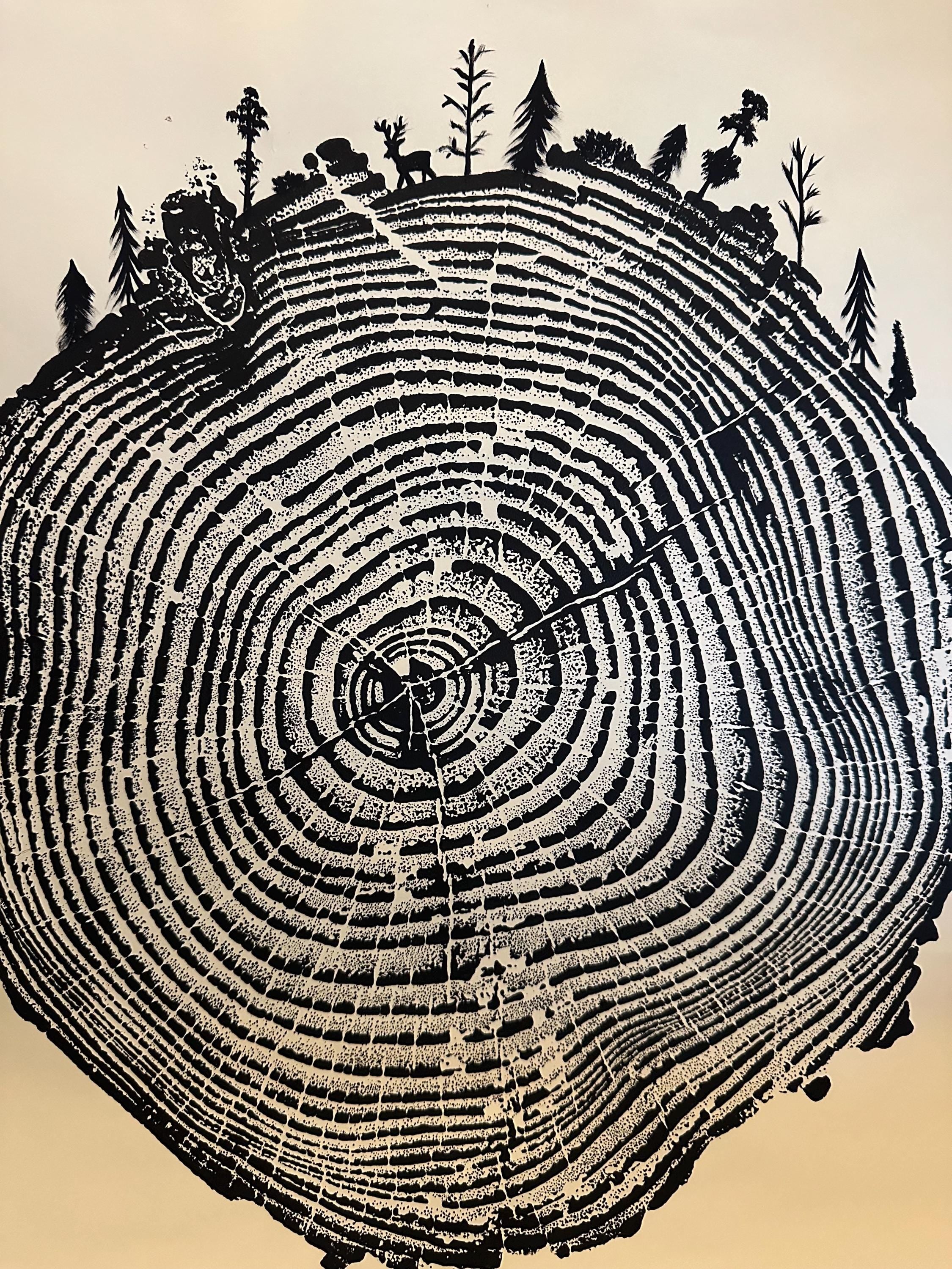 Handmade Coastal Pine Tree Print 18x24 (Forest Themed)