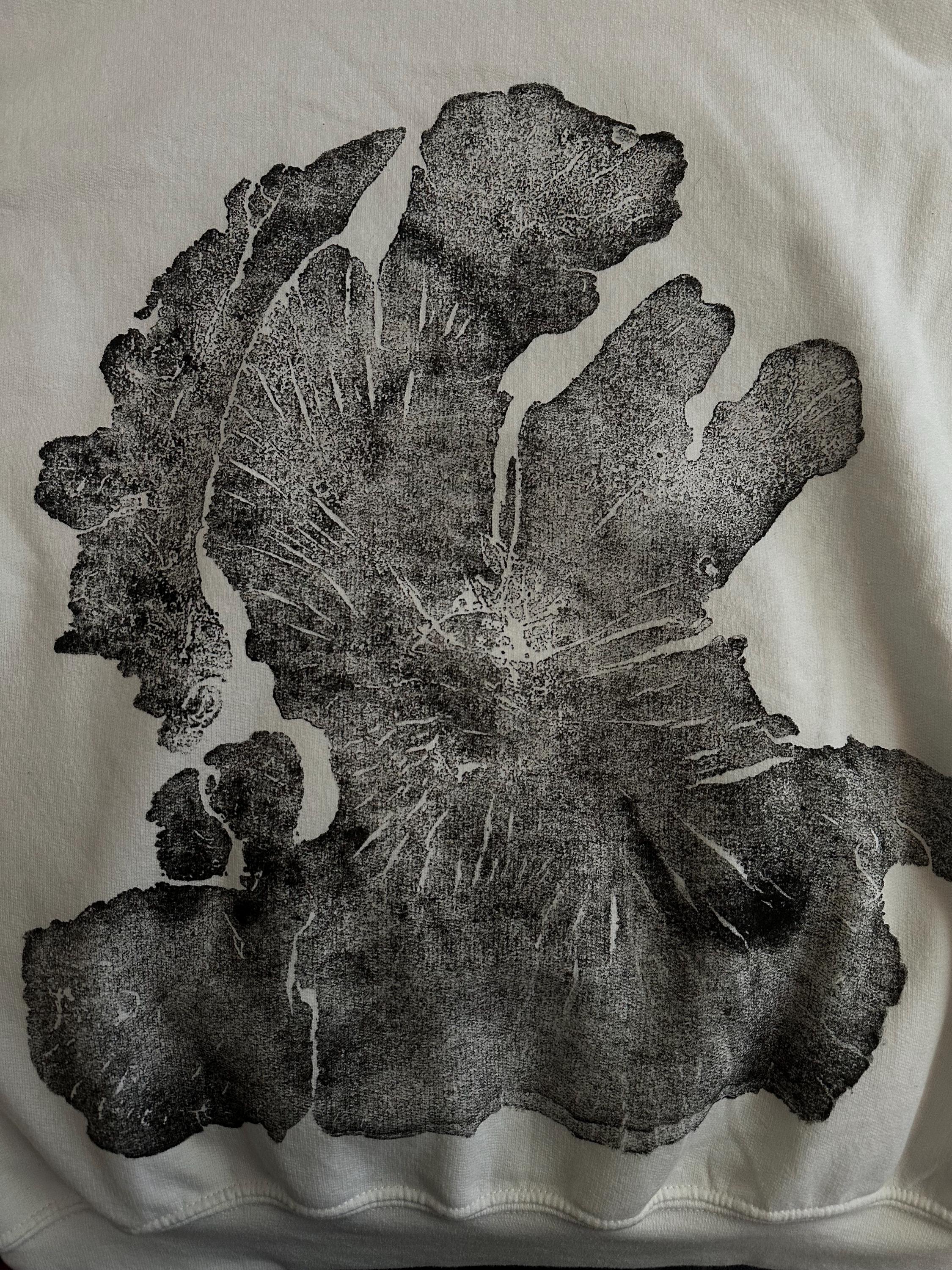 Handmade Olive Wood Hoodie, Tree Ring Art, White-Medium