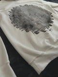 Handmade Walnut Hoodie, Tree Ring Art, White-Small